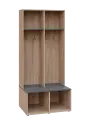 SOB - 180 - 80 šatní skříň s botníkem, otevřená, 1800x800x300/600 mm, korpus dub bardolino, police antracit