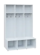 SOB - 180 - 120 šatní skříň s botníkem, otevřená, 1800x1200x300/600 mm, bílá