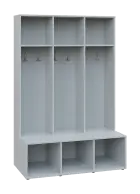 SOB - 180 - 120 šatní skříň s botníkem, otevřená, 1800x1200x300/600 mm, šedá