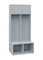 SZB - 180 - 80 šatní skříň s botníkem, 2-dvéřová, 1800x800x300/600 mm, šedá