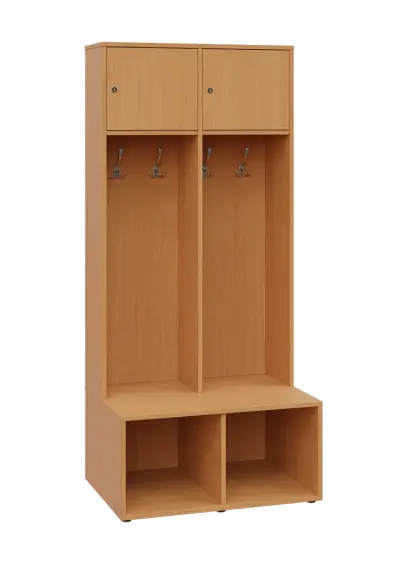 SZB - 180 - 80 šatní skříň s botníkem, 2-dvéřová, 1800x800x300/600 mm, buk royal
