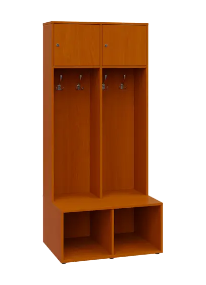 SZB - 180 - 80 šatní skříň s botníkem, 2-dvéřová, 1800x800x300/600 mm, třešeň šumavská