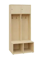 SZB - 180 - 80 šatní skříň s botníkem, 2-dvéřová, 1800x800x300/600 mm, bříza irská