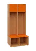 SZB - 180 - 80 šatní skříň s botníkem, 2-dvéřová, 1800x800x300/600 mm, korpus buk royal, dvířka/poli