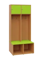 SZB - 180 - 80 šatní skříň s botníkem, 2-dvéřová, 1800x800x300/600 mm, korpus buk royal, dvířka/poli