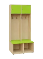 SZB - 180 - 80 šatní skříň s botníkem, 2-dvéřová, 1800x800x300/600 mm, korpus bříza irská, dvířka/po