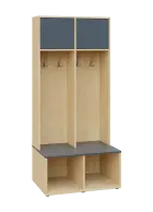 SZB - 180 - 80 šatní skříň s botníkem, 2-dvéřová, 1800x800x300/600 mm, korpus bříza irská, dvířka/po