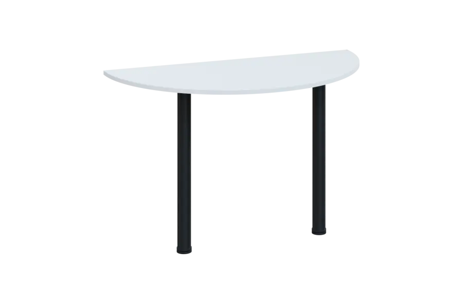 EJC 2 - 120 přístavba jednací, kovová podnož černá, deska 25 mm, široká 1200 mm, bílá