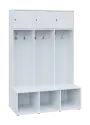 SZB - 180 - 120 šatní skříň s botníkem, 3-dvéřová, 1800x1200x300/600 mm, bílá