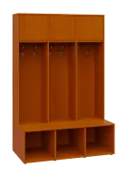 SZB - 180 - 120 šatní skříň s botníkem, 3-dvéřová, 1800x1200x300/600 mm, třešeň šumavská