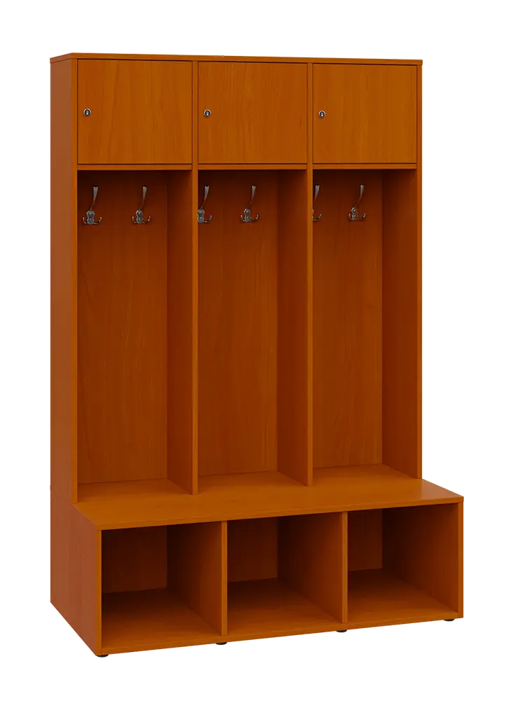 SZB - 180 - 120 šatní skříň s botníkem, 3-dvéřová, 1800x1200x300/600 mm, třešeň šumavská