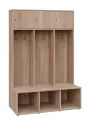 SZB - 180 - 120 šatní skříň s botníkem, 3-dvéřová, 1800x1200x300/600 mm, dub bardolino