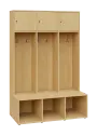 SZB - 180 - 120 šatní skříň s botníkem, 3-dvéřová, 1800x1200x300/600 mm, javor horský