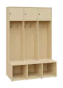 SZB - 180 - 120 šatní skříň s botníkem, 3-dvéřová, 1800x1200x300/600 mm, bříza irská