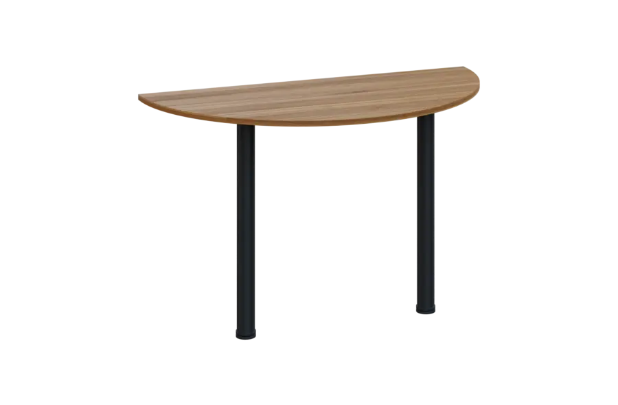 EJC 2 - 120 přístavba jednací, kovová podnož černá, deska 25 mm, široká 1200 mm, ořech světlý