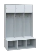 SZB - 180 - 120 šatní skříň s botníkem, 3-dvéřová, 1800x1200x300/600 mm, korpus šedá, dvířka/police