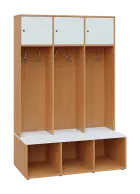 SZB - 180 - 120 šatní skříň s botníkem, 3-dvéřová, 1800x1200x300/600 mm, korpus buk royal, dvířka/po