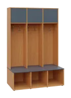 SZB - 180 - 120 šatní skříň s botníkem, 3-dvéřová, 1800x1200x300/600 mm, korpus buk royal, dvířka/po
