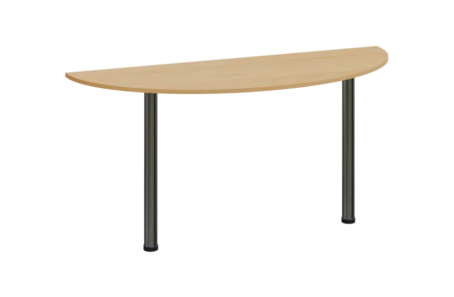 EJC 1 - 160 přístavba jednací, kovová podnož chrom, deska 18 mm, široká 1600 mm, javor horský