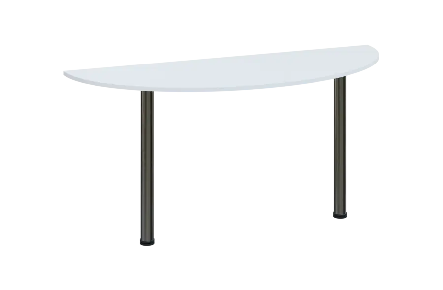 EJC 2 - 160 přístavba jednací, kovová podnož chrom, deska 25 mm, široká 1600 mm, bílá