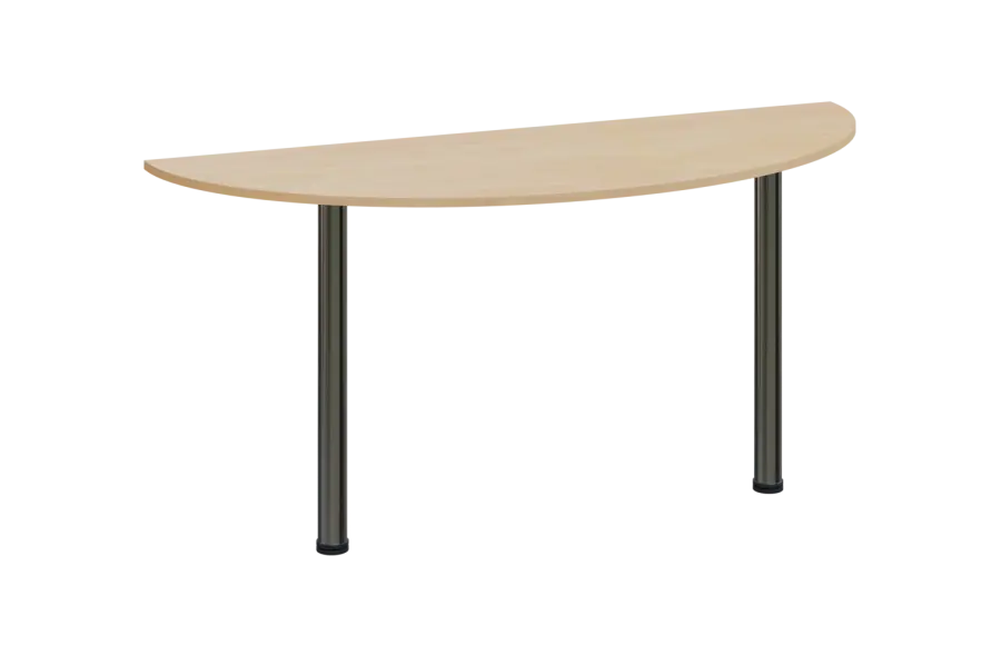 EJC 2 - 160 přístavba jednací, kovová podnož chrom, deska 25 mm, široká 1600 mm, bříza irská