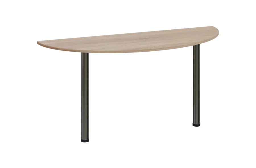 EJC 2 - 160 přístavba jednací, kovová podnož chrom, deska 25 mm, široká 1600 mm, dub bardolino