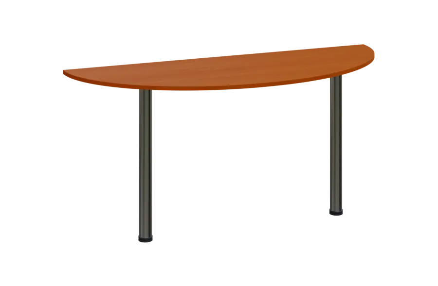 EJC 2 - 160 přístavba jednací, kovová podnož chrom, deska 25 mm, široká 1600 mm, třešeň šumavská