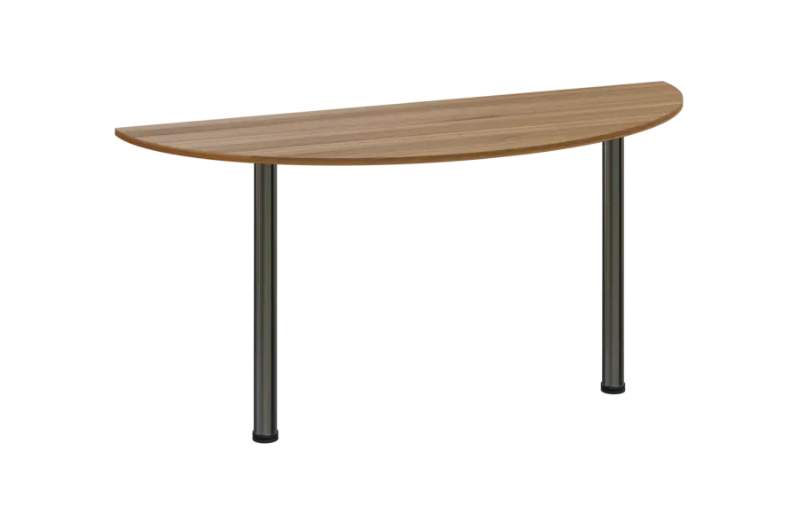 EJC 2 - 160 přístavba jednací, kovová podnož chrom, deska 25 mm, široká 1600 mm, ořech světlý