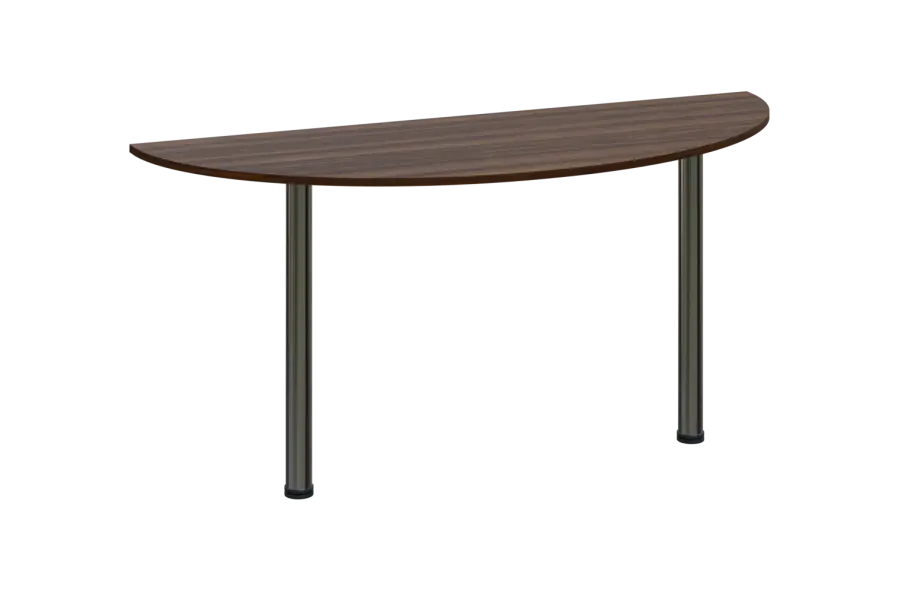 EJC 2 - 160 přístavba jednací, kovová podnož chrom, deska 25 mm, široká 1600 mm, ořech královský