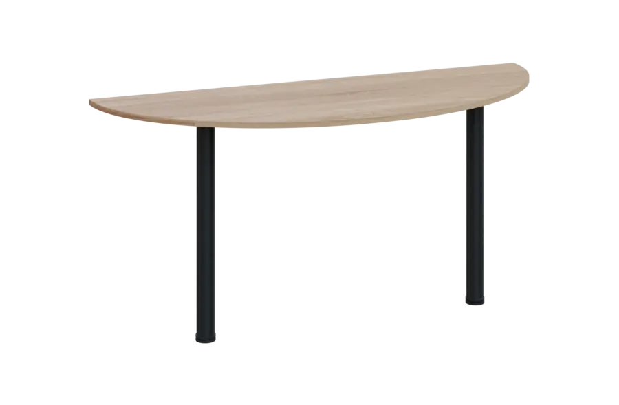 EJC 2 - 160 přístavba jednací, kovová podnož černá, deska 25 mm, široká 1600 mm, dub bardolino