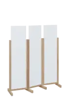 ATMOSFERE LINE 116, dřevěný 3-dílný paraván, mobilní, výška 1600 mm, rám dub bardolino, výplň bílá