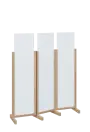 ATMOSFERE LINE 116, dřevěný 3-dílný paraván, mobilní, výška 1600 mm, rám dub bardolino, výplň bílá