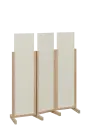 ATMOSFERE LINE 116, dřevěný 3-dílný paraván, mobilní, výška 1600 mm, rám dub bardolino, výplň smetanová