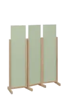 ATMOSFERE LINE 116, dřevěný 3-dílný paraván, mobilní, výška 1600 mm, rám dub bardolino, výplň šedo-z