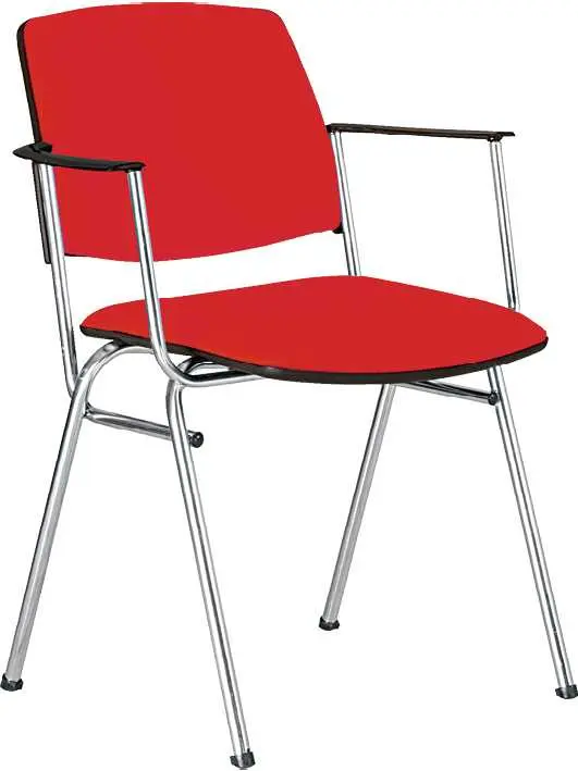 LUISA s područkami židle konferenční, látka červená