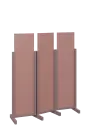 ATMOSFERE LINE 116, dřevěný 3-dílný paraván, mobilní, výška 1600 mm, rám sandy lilac, výplň antická růžová