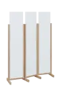 ATMOSFERE LINE 119, dřevěný 3-dílný paraván, mobilní, výška 1900 mm, rám dub bardolino, výplň bílá