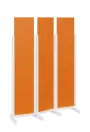 ATMOSFERE LINE 119, dřevěný 3-dílný paraván, mobilní, výška 1900 mm, rám bílá, výplň pomeranč