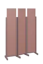 ATMOSFERE LINE 119, dřevěný 3-dílný paraván, mobilní, výška 1900 mm, rám sandy lilac, výplň antická růžová
