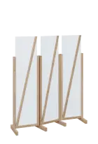 ATMOSFERE LINE 216, dřevěný 3-dílný paraván, mobilní, výška 1600 mm, rám dub bardolino, výplň bílá