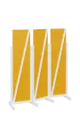 ATMOSFERE LINE 216, dřevěný 3-dílný paraván, mobilní, výška 1600 mm, rám bílá, výplň žlutá odio