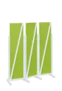 ATMOSFERE LINE 216, dřevěný 3-dílný paraván, mobilní, výška 1600 mm, rám bílá, výplň jarní zeleň