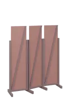 ATMOSFERE LINE 216, dřevěný 3-dílný paraván, mobilní, výška 1600 mm, rám sandy lilac, výplň antická