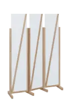 ATMOSFERE LINE 219, dřevěný 3-dílný paraván, mobilní, výška 1900 mm, rám dub bardolino, výplň bílá
