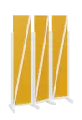 ATMOSFERE LINE 219, dřevěný 3-dílný paraván, mobilní, výška 1900 mm, rám bílá, výplň žlutá odio