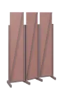 ATMOSFERE LINE 219, dřevěný 3-dílný paraván, mobilní, výška 1900 mm, rám sandy lilac, výplň antická růžová