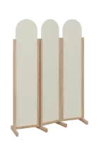 ATMOSFERE ROUND 119, dřevěný 3-dílný paraván, mobilní, výška 1900 mm, rám dub bardolino, výplň smeta