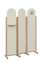 ATMOSFERE ROUND 219, dřevěný 3-dílný paraván, mobilní, výška 1900 mm, rám dub bardolino, výplň smeta