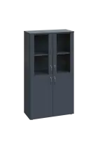 EN 4 - 8DS skříňka 4-dveřová/2-sklo/, široká lamino - antracit