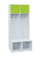 SZB - 180 - 80 šatní skříň s botníkem, 2-dvéřová, 1800x800x300/600 mm, korpus bílá, horní dvířka jar
